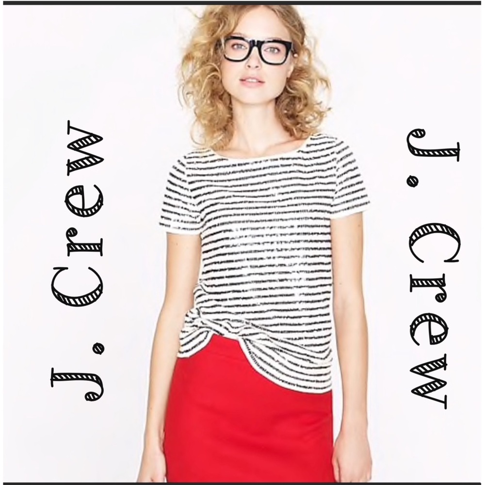 FINAL SALE! Best seller! J. Crew Stripped Sequin T-Shirt (M)